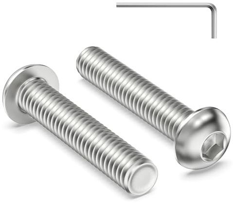 Zuyya 30 Stück Linsenkopfschrauben M6 x 30 mm Flachkopfschrauben M6 | Edelstahlschrauben Innensechskant, Edelstahl A2 V2A, Vollgewinde Halbrundkopfschrauben mit Innensechskantschlussel