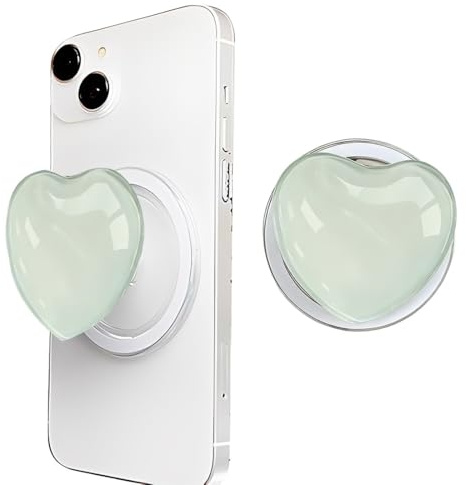 TEOZBLU Base Et Poignée Extensibles, Support Et Portable Poignée Extensibles Avec Dessus, Anneau Telephone Portable,Magnetic Phone Grip, Magnétique Compatible, Pour Smartphone Et Tablettes, Vert Clair