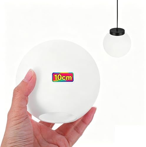 Healeved Frosted Glass Globe Lampshade 3.94 in Ceiling Lampshade Replacement Textured Round Lamp Cover for Pendant Light Bedroom Living Room Indoor Lighting