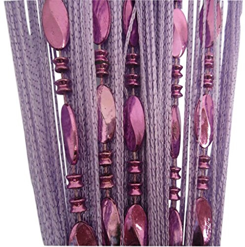 Tangpan 100cmx200cm Deorative Bright Buttons Beaded Door Curtain for Doorway Room Divider Window Fly Screen Purple