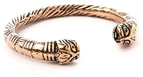 Windalf Viking Armreif MIDGARD Ø 6.4 cm Vintage-Armschmuck Midgardschlange Antik Bronze