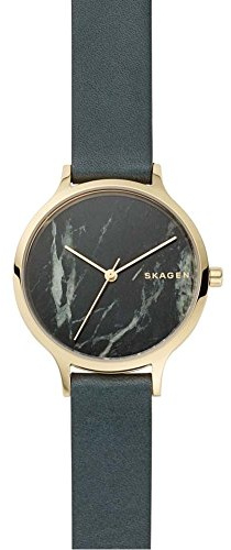 Skagen Damen Analog Quarz Uhr mit Leder Armband SKW2720