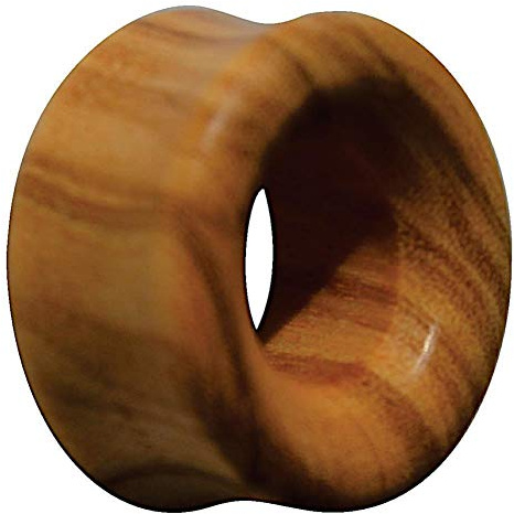 CHICNET Olivenholz Flesh Tunnel Double Flared abgerundet Holz 12 mm