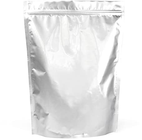 Evergreen Goods Förpackning med 50 st aluminiumpåsar för livsmedelsförpackningar | återanvändbar dragkedja, fristående, värmeförsegling med tårskåra, te, kaffebönor, nötter, 260 x 350 mm