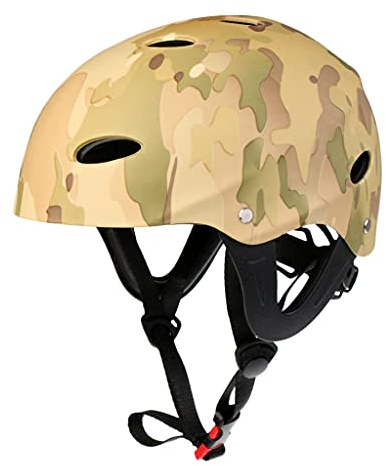 Colcolo Wassersportsicherheit Helm Einstellbare Schutzhaube Kanu Kayak Schützt Kinder Und Erwachsene Gleichermaßen, Armeegrün Camo, M