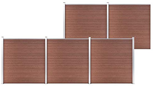 Chenshu Gartenzaun, Sichtschutzzaun, Sichtschutz Zaun, Dichtzaun, Gartenzäune, Gartensichtschutz, Zäune Für Garten, WPC 872x186 cm Braun