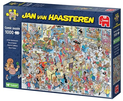 Jan van Haasteren At the Hairdressers Jigsaw Puzzle - Hilarious 1000 Piece Puzzle Featuring Signature Characters - Jumbo