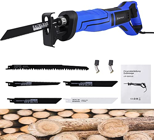 900w Hand-Säbelsäge mit 5 Säbelsägeblatt,Variabler Drehzahl 0 bis 2800 RPM,Elektrische Reciprosäge mit 5 Sägeblätter (115mm Holz und 5mm Metall),Professional Säbelsäge mit 28 mm Sägehub