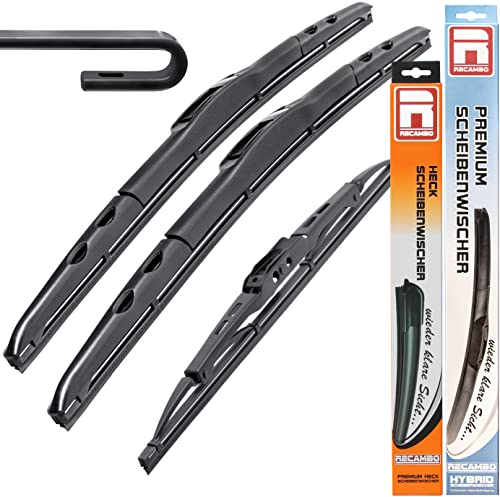 HYBRID Scheibenwischer FLEX AERO kompatibel für Ford Fiesta V JH JD BJ 2001-2010 - 300mm 400mm 550mm - Premium Qualität Wischerblätter Set - RECAMBO