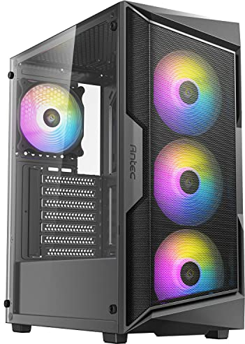 ANTEC AX Series AX61 Elite, High-Airflow Mesh Front Panel, 4 x 120mm ARGB Fans Included, Tempered Glass Side Panels, Up to 8 Fans Simultaneously, 360mm Radiator Support, Mid-Tower ATX Gaming Case