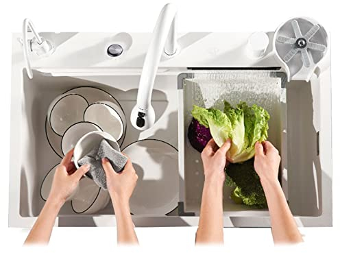 Fregadero Cocina Fregadero Fregadero Fregadero de cocina Fregadero grande blanco de una sola ranura con nanorrevestimiento Fregadero de un solo tazón Nuevo Fregadero en cascada Fregadero de acero inox