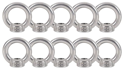 Konrunppy 10 Stück Ringmuttern 304 Edelstahl Ringmuttern Ringmuttern mit Gewinde für Hebezubehör (M5)
