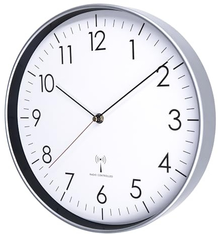 HZDHCLH Funk Wanduhr 30 cm Lautlose Wanduhr Ohne Tickgeräusche, Moderne Batteriebetriebene Uhr für Zuhause, Küche, Wohnzimmer, Büro, Wanddekoration