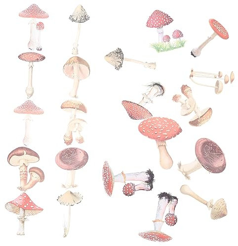 HAWILLOSCH 40pcs DIY Mushroom Flower Stickers Adhesive Decals for Laptops Skateboards Luggage Boys and Girls Classroom Easy to Apply Remove
