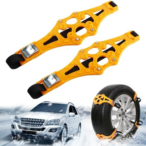 Fairypeach Catene Auto, 2Pcs Catene da Neve, Fascette da Neve, Car Snow Chains, Fascette da Neve Auto, per Pneumatici con Larghezza Compresa Tra 165-275 mm, per Maggior Parte Delle Auto, Camion e SUV