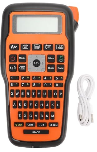 ciciglow Etikettendrucker, Tragbarer Etikettendrucker mit Tastatur, Thermotransfer, Tragbarer Mini-Etikettendrucker, Klar und Langlebig für Zuhause, Büro und Industrie