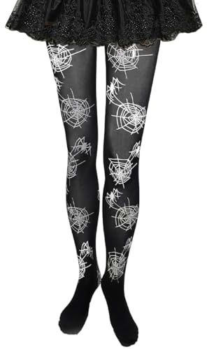 Sprinlot Strumpfhose Spinnenweben, Spinnen Strumpfhose, Spinnen Nylon-Strümpfe, Halloween Strumpfhose Damen, Karneval Trumpfhose Damen, Karneval, Mottoparty, Halloween