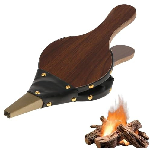 AOMiGT Grillblasebälge, Kaminbalg, Aus Holz Kamin Grillgebläse, Blasebalg für Kamin und Grill, Handblasebalg Luftbläser für Kamin, Grillausrüstung für den Innen- und Außenbereich 30cm*13cm