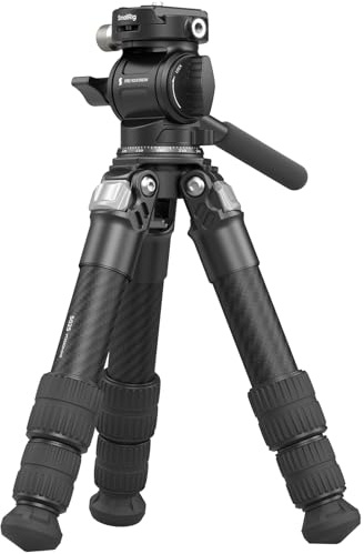 SmallRig Portable Carbon Fiber Tabletop Tripod Kit, 17'' Compact Mini Desktop Tripod with Video Head High Load-Bearing, Built-in QR Plate for Arca, Max Load 3kg / 6.6lb for Cameras, DSLR