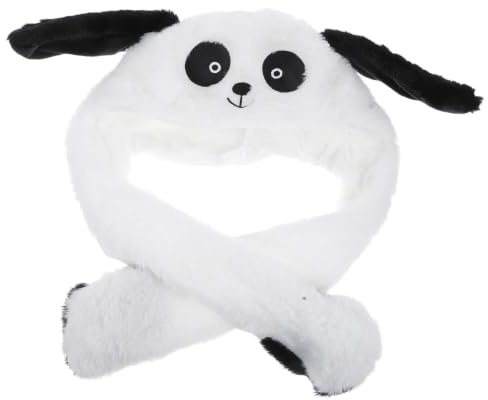 ibasenice Panda Hut mit Beweglichen Ohren, Plüsch, 1 Stück für Kinder | Party Kopfschmuck für Rollenspiel, Schwarz, Niedliches Cartoon Design, Hüpft Beim Drücken