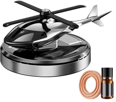 Désodorisant solaire pour voiture hélicoptère, diffuseur de parfum d'avion | Ventilateur rotatif avec fonction d'énergie solaire et utilisation en cabine automobile, décoration parfumée pour camion et