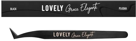LOVELY Grace Elegant ögonfranspincett för ögonfransförlängning båt – ergonomisk pincett i rostfritt stål för volymögonfransar och mega-volymfack 1D-20D – bred spets för perfekt grepp