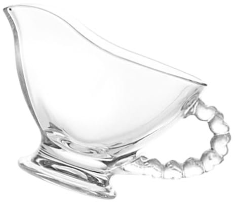 FONDOTIN Glass Gravy Boat Sauce Cup Condiment Bowl Gravy Serving Boat for Salad Dressing Serving Spout Use As Sauce Dispenser Kitchen