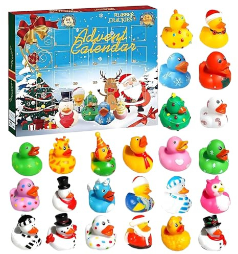 Calendario 'Avvento Di Papere, Accessorio Festivo Anatroccolo Gioco da Bagno, 24 Figure Collezionabili Giorni Per Decorazione Casa Festa Compleanno Ragazze