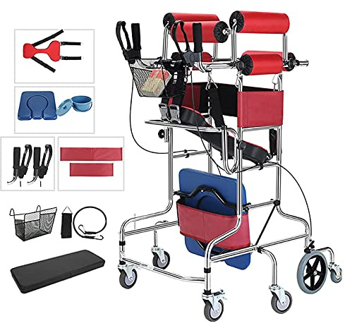 Rollator Unterarm Gehgestell mit 8 Rädern, Sitz, Korb und Toilettenhilfe für Senioren Mobilität und Stehhilfe