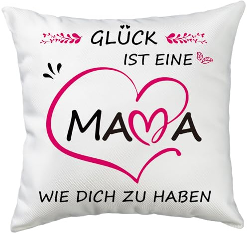 FLYWIND Lustige Kissenbezug Weiß Herz 45 * 45cm Geschenke für Mama | Zierkissenbezug Herz Weihnachten Geschenke für Mutter Frauen Geburtstag Muttertag