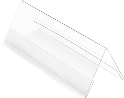 Deflecto Tischnamensschild, A4, Querformat, 300 x 95 x 110 mm, Dachform, standfest & doppelseitig lesbar, für Schule & Büro