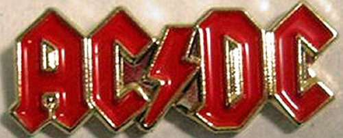 Mainly Metal - Metall-Brosche/Anstecker, emailliert, Heavy-Metal-Motiv AC/DC, Rot, Anstecker