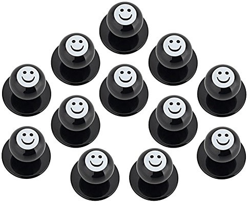 DESERMO 12x Kugelknöpfe für Kochjacken lustige Motive I Kochjackenknöpfe Smiley Totenkopf und Fussball Motiv Knöpfe Made in Germany