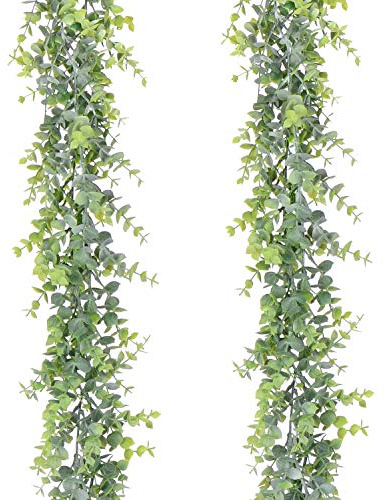 Artiflr Künstliche Reben, künstliche Eukalyptus-Girlande, 2 Stück, künstliche Eukalyptus-Girlande, Hochzeits-Hintergrund, Bogen, Wanddekoration, 1,8 m, künstliche Hängepflanze für Tische, Festivals,