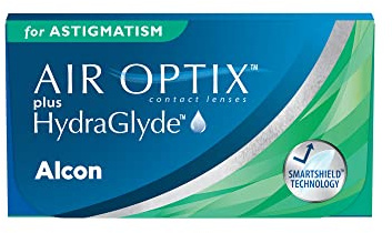 Air Optix plus HydraGlyde for Astigmatism Monatslinsen weich | 3 Stück | BC 8.7 mm | DIA 14.5 mm | CYL -01.75 | ACHSE 180 | -04.00 Dioptrien