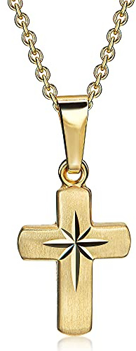 Xaana Kinderkreuz 333er Gold incl. vergoldeter Silberkette 36-38cm AMZ0481