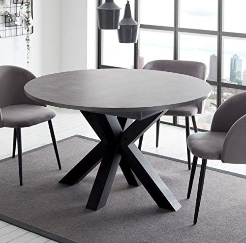 storado.de Esstisch schwarz Keramik dunkel 110x78 cm Big System Rund Stern 110 Auszug Tisch