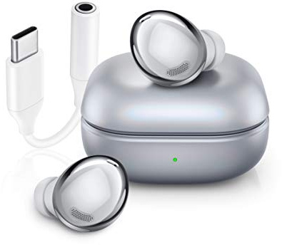 Samsung Écouteurs Galaxy Buds Pro + Adaptateur USB-C écouteurs sans Fil, Annulation Active du Bruit, Son ambiant, IPX7, Charge sans Fil, Argent (Phantom Silver) [Version française]