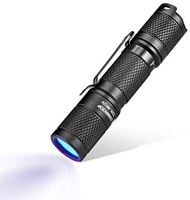 LUMINTOP Linterna LED UV AA con luz negra, luz negra de 365 nm, IP68 impermeable, 2 modos, fácil de transportar y usar