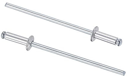 sourcing map Blind Rivets, Aluminum Pull Rivets Core Decoration Rivets 2.4mm Diameter 6mm Grip Length Silver Tone, 60pcs