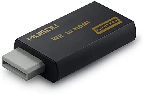 TLsiwio Adaptador Wii a HDMI Señal de vídeo Convertidor Full HD 1080p con Salida de Audio Jack de 3,5 mm, Negro