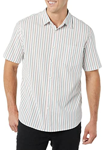 Amazon Essentials Homme Chemise en Popeline Extensible à Manches Courtes (Grandes Tailles Disponibles)