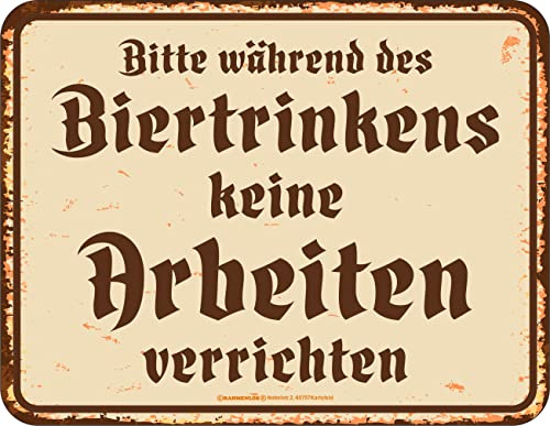 Original RAHMENLOS Deko Blechschild für die trinkfreudige Werkstatt
