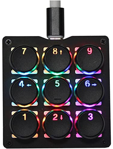 DSKYLODY Teclado estándar de un Teclado mecánico de un Solo Mano. Teclado 9 Key Gaming Keyboard 9 Key Gaming Techeypad Programación de Software Macro USB Mini keypad Mechanical Gaming (Taglia : C)