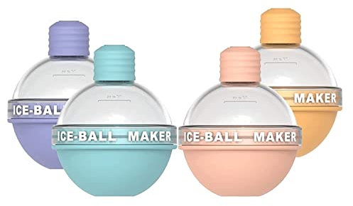 HXZDEY 1/4Pcs New Creative Light Bulbs Ice Molds, Light Bulbs Ice Molds Maker, Round Ice Ball Molds With Individual Cover, Easy Fill&Release Round Sphere Ice Mold For Whiskey And Cocktails