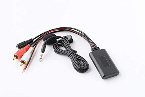 Module Adaptateur Aux 12V Bluetooth 5.0 Récepteur de Musique Kit Voiture avec 2 entrées RCA Audio Aux Remplacement Compatible avec Haut-Parleur Radio Stéréo Voiture