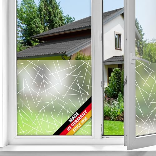 d-c-fix Fensterfolie static Mikado 90 cm x 1,5 m statisch haftend | Sichtschutzfolie mit modernem Muster für Glasflächen – selbsthaftend, blickdicht, dekorativ