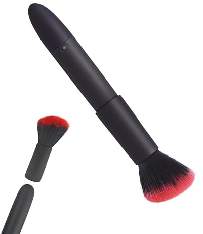 Vibrador Multifunción Cepillo de Maquillaje Vibrador Punto G Vibradores con Estimulador de Clítoris Pezón 10 Modos de Vibración Sexo Recargable Juguete Cosmético Cepillo Negro