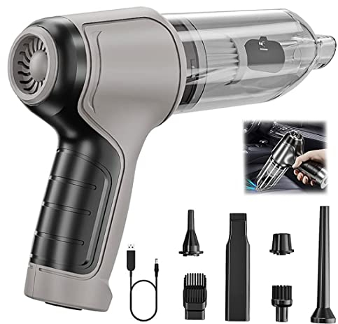 3 In 1 Wireless Strong Suction Handheld Car Vacuum Cleaner,Multipurpose Wet & Dry Vacuum Cleaner,Portable Rechargeable Vacuums Cleaner,for Car,Home,Office,Pet Hair Cleaning (Grey)