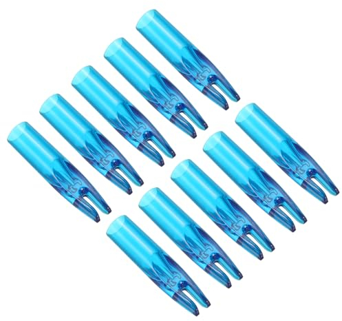 PATIKIL Bogenschießen Pfeil Nocken 6mm 0,236 Innen Durchm, 40 Stück Pfeilnocken Kunststoff Klebepfeil Nocke Ersatz Bogensport Zubehör für Aufnahme Klar Blau